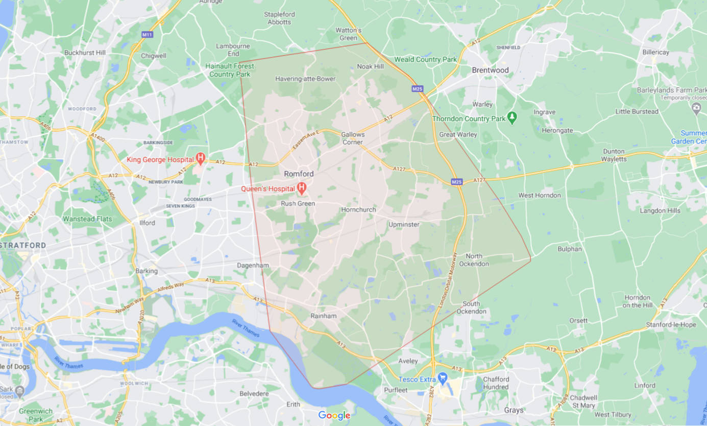 reproduction of the Google map showing our location.